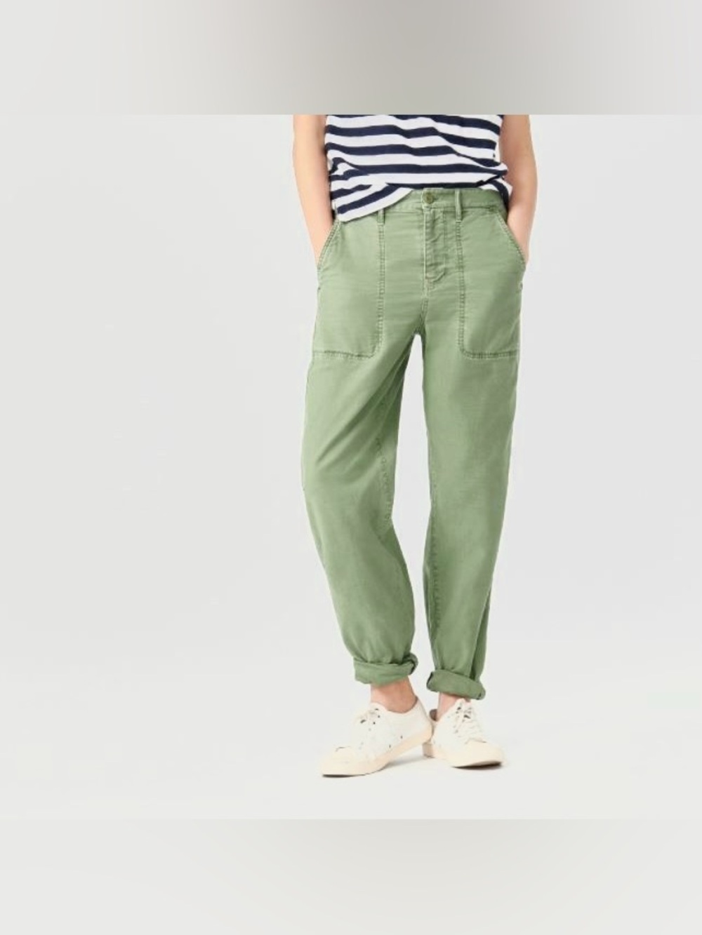 New NWOT Women’s J.Crew Garment Dyed Foundry Pants in Fatigue Green (00P)